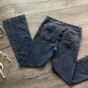 CAbi jeans blue denim bootcut size 6 bikercore